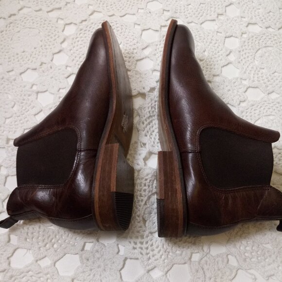 Wolverine Ankle Chelsea Boots Dark Brown Burnished Leather Almond Toe 7.5 Women - Picture 8 of 10
